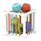 Cub Senzorial Montessori 2-în-1 - Sorter Flexibil cu Mingi incluse